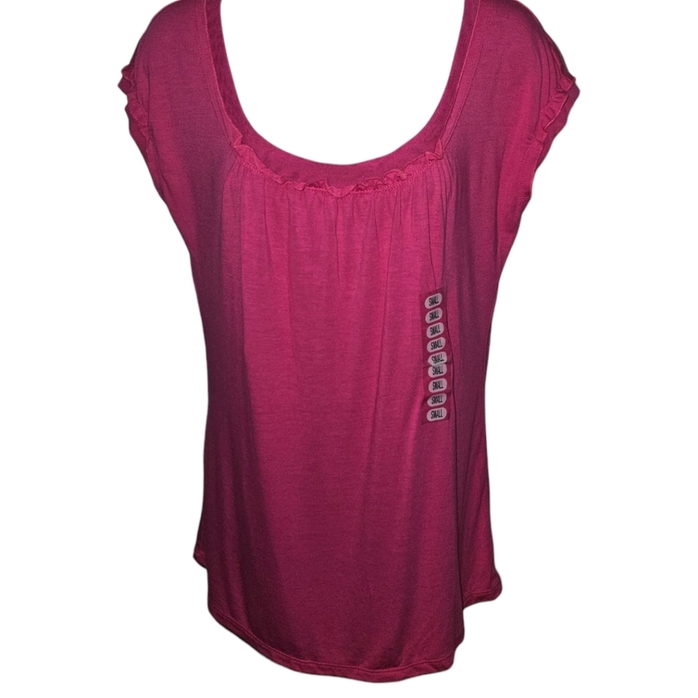 NWT Liz Wear By Liz Claiborne Mesh Scoop Neck Cap Sleeve Top